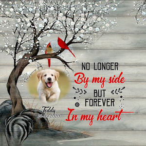 Dog Death Acrylic Plaque Memorial Gift - No Longer By My Side But Forever In My Heart - Gifts For Dog Bereavement