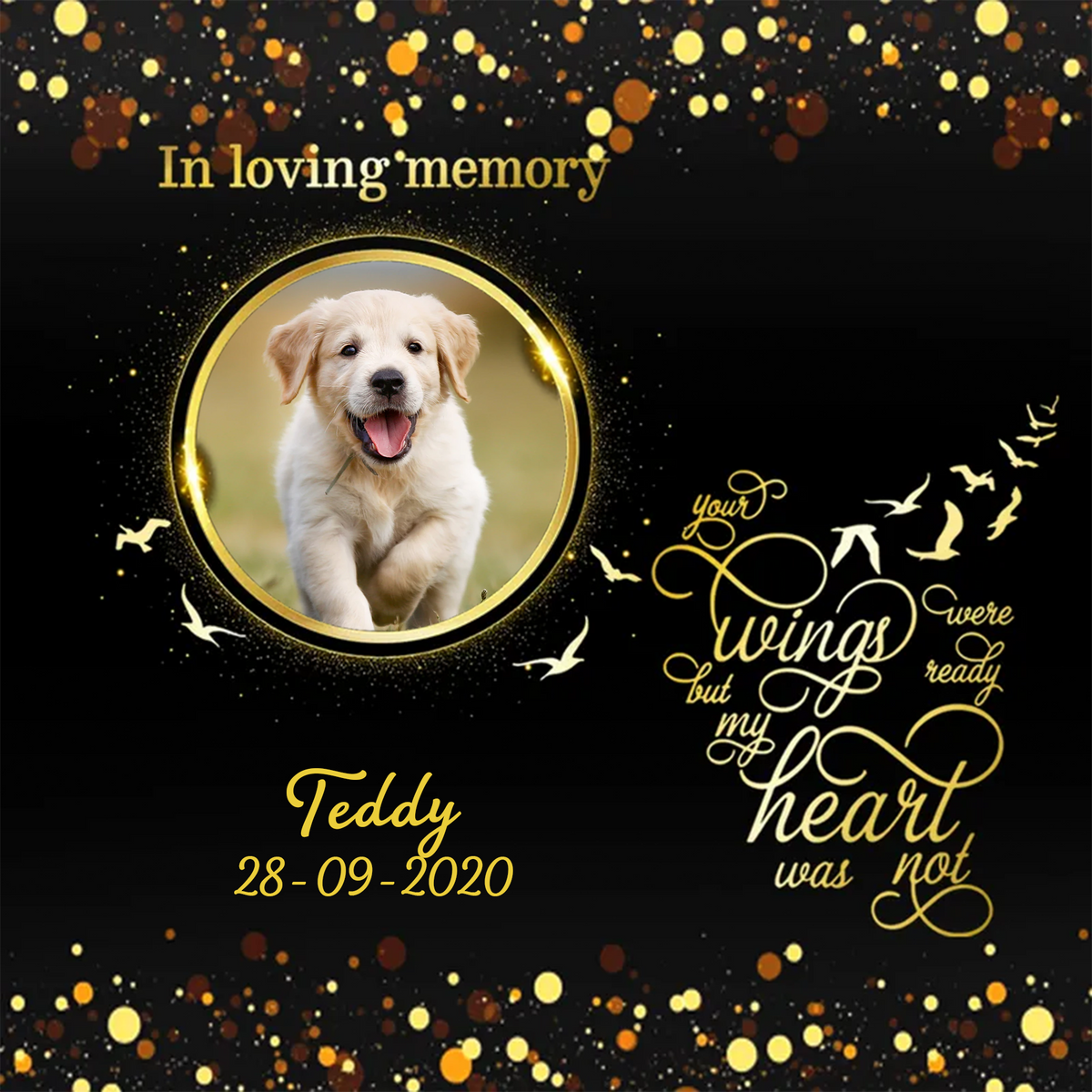 Dog Memorial Acrylic Plaque Personalized - In Loving Memory - Puppy Memorial Gift