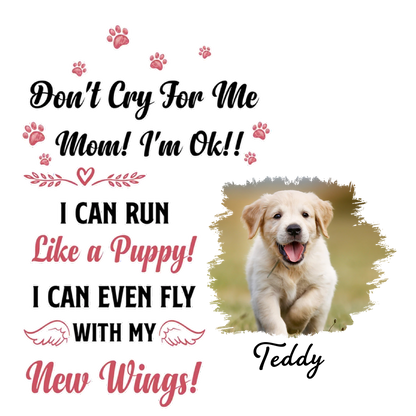 Memorial For Dog Acrylic Plaque - Don'T Cry For Me Mom - In Memory Dog Gifts