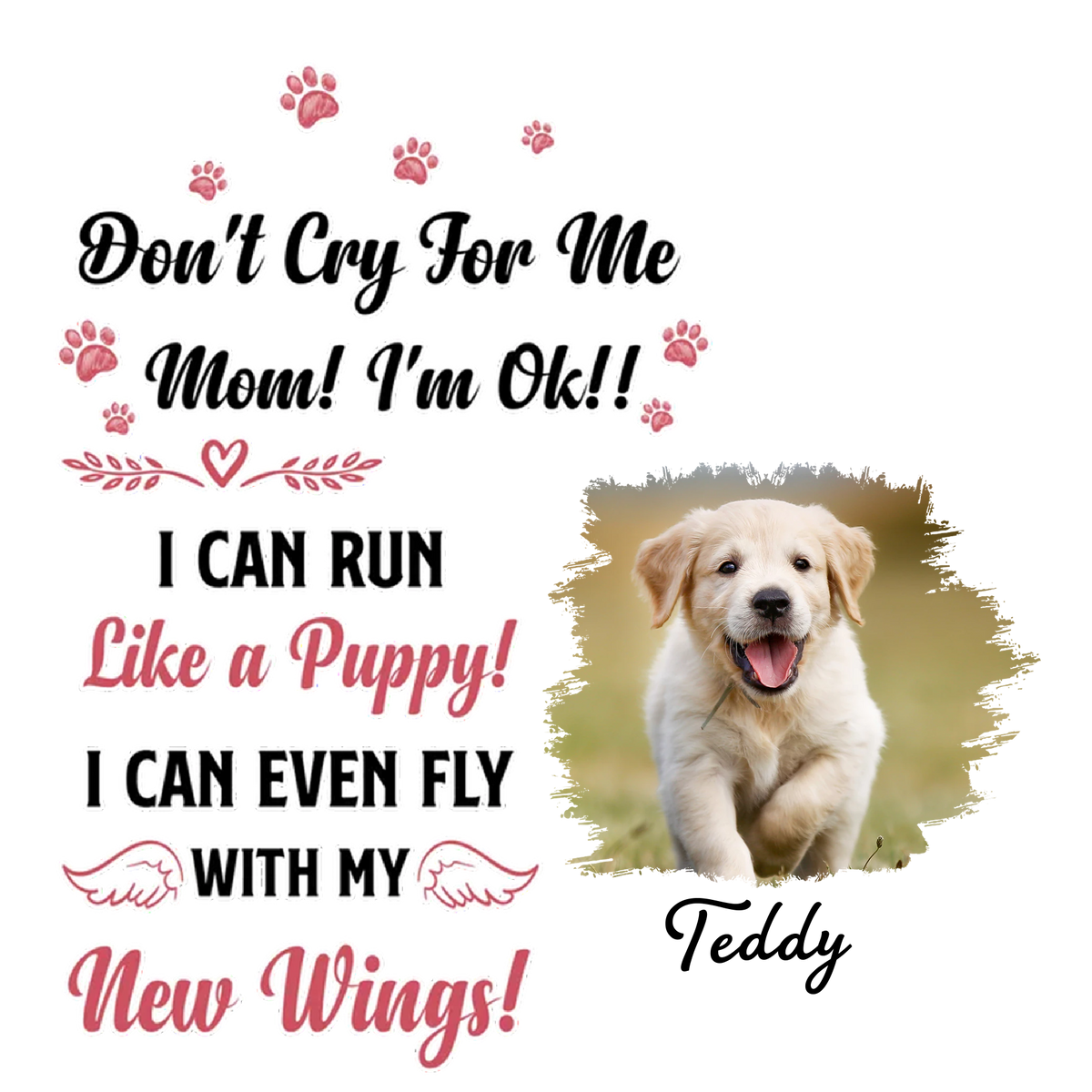 Memorial For Dog Acrylic Plaque - Don'T Cry For Me Mom - In Memory Dog Gifts