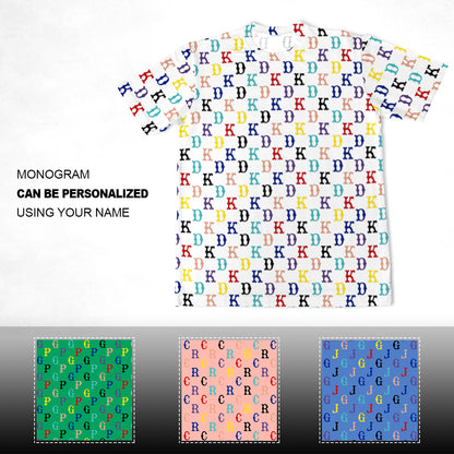 Monogrammed Custom Name Multi Color T-shirt: