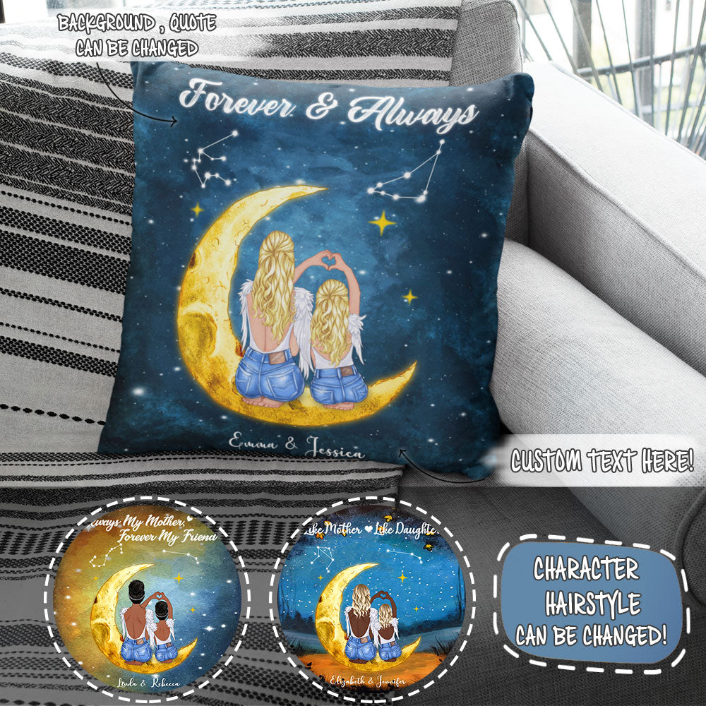 Heart Shaped Mother Daughter Zodiac Star Forever & Always Personalized Pillow Mockup-Pillow1.jpg?v=1617184687