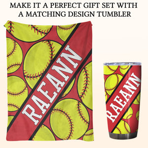 Softball Lover Personalized Blanket Sport