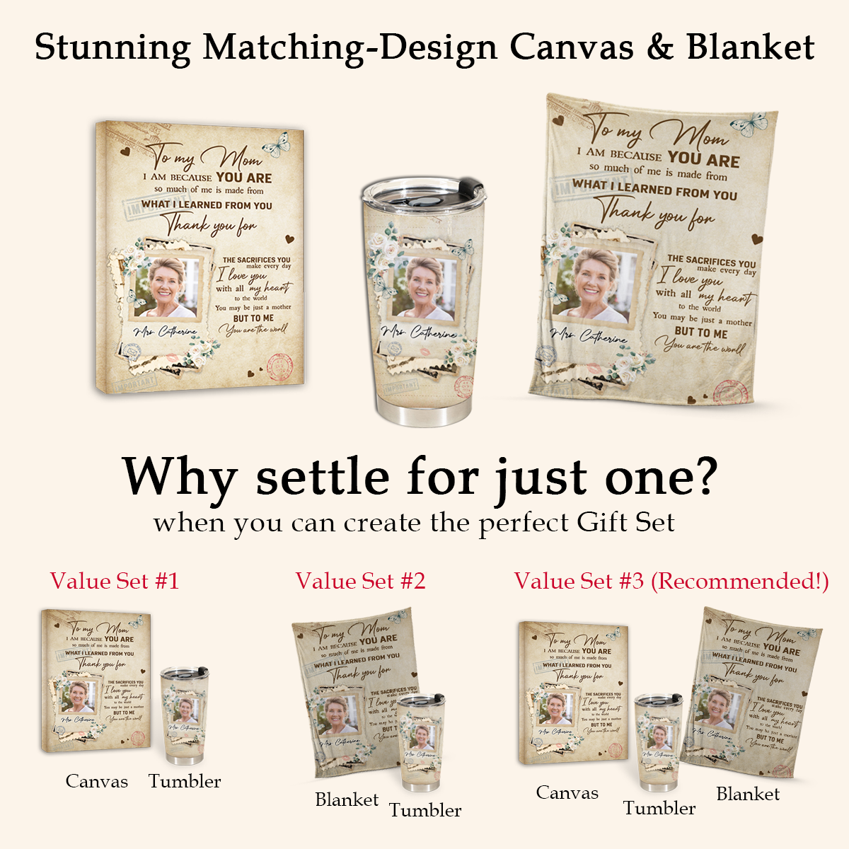 Best Personalized Mother's Day Gifts - But To Me You Are The World - Personalized Tumbler Cup (GIFT SET)