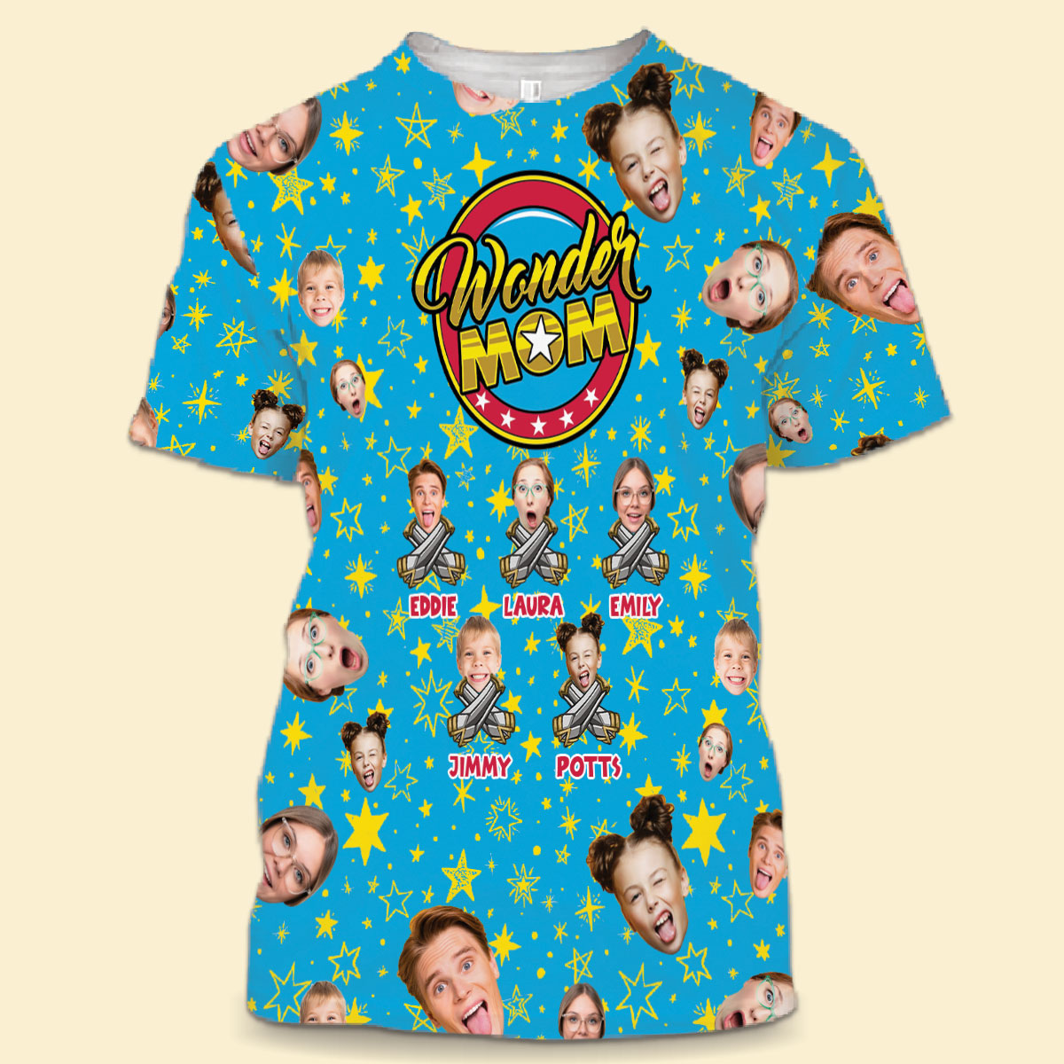 Personalized Photo 3D All Over Print Shirt - Wonder Mom - Personalized Mother's Day Gift