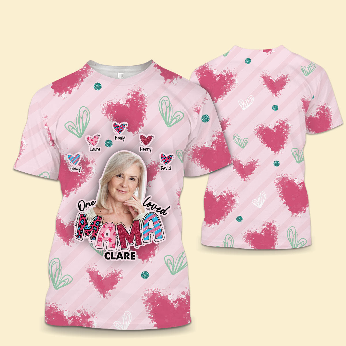 Personalized 3D All Over Print Shirt Online - One Loved Mama - Best Personalized Gifts For Mother's Day