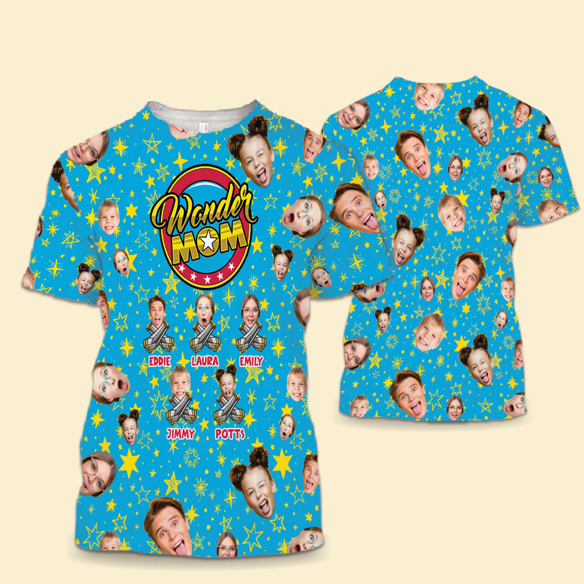 Personalized Photo 3D All Over Print Shirt - Wonder Mom - Personalized Mother's Day Gift