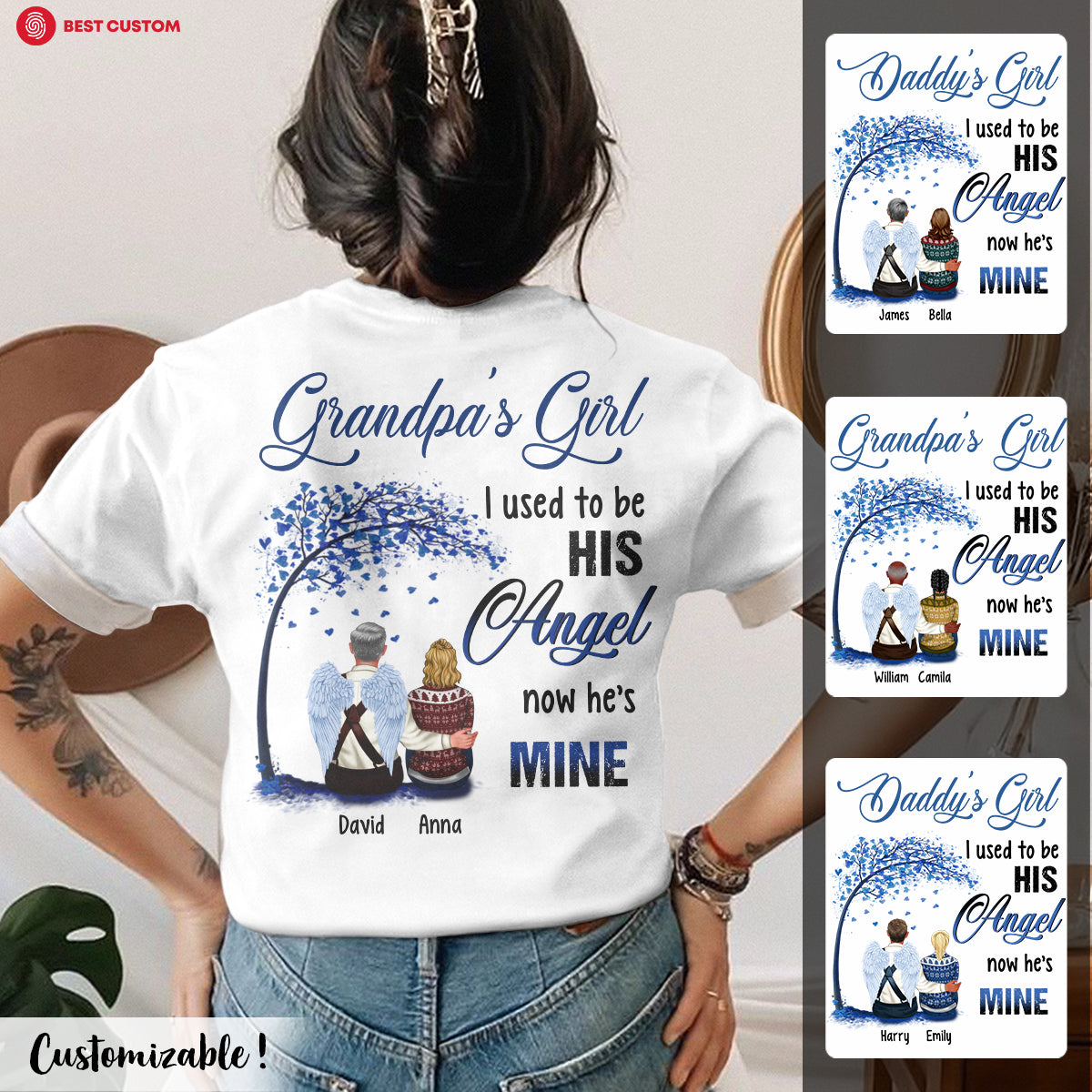 I Used To Be His Angle. Now He's Mine - Personalized Apparel Apparel - Memorial