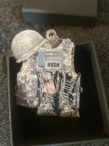 PERSONALIZED FLAT ACRYLIC ORNAMENT MILITARY UNIFORM BOOTS & HAT