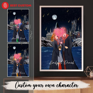 HP Romantic Valentine Couple Under Moon Light Gift For Couple (N07)