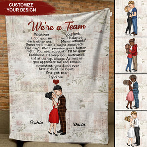 We're A Team Vintage - Anniversary, Gift For Spouse, Lover, Husband, Wife, Boyfriend, Girlfriend Blanket - Gift For Couple