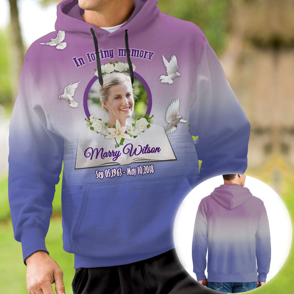 In Loving Memory Rest In Peace Personalized Photo 3D All Over Print Shirt Memorial