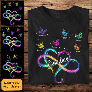 Infinity Heart Colorful Butterflies Grandma Mom - Personalized Apparel - Gift For Mom, Grandma banne2.jpg?v=1680321470