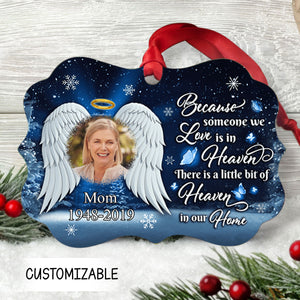 Angel Wings Someone We Love In Heaven Custom Photo Christmas Gift Personalized Aluminum Ornament Memorial