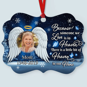 Angel Wings Someone We Love In Heaven Custom Photo Christmas Gift Personalized Aluminum Ornament Memorial