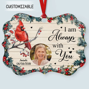 I Will Miss You Until We Meet Again Christmas Holly Custom Photo Memorial Gift Remembrance Personalized Aluminum Ornament Memorial Gift