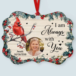 I Will Miss You Until We Meet Again Christmas Holly Custom Photo Memorial Gift Remembrance Personalized Aluminum Ornament Memorial Gift