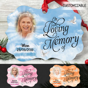 In Loving Memory Of Memorial Dove Multiple Background Personalized Aluminum Ornament Memorial Gift