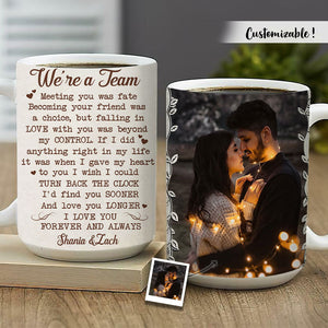 We're A Team Couple - Personalized Photo Edge To Edge Mug - Gift For Couple