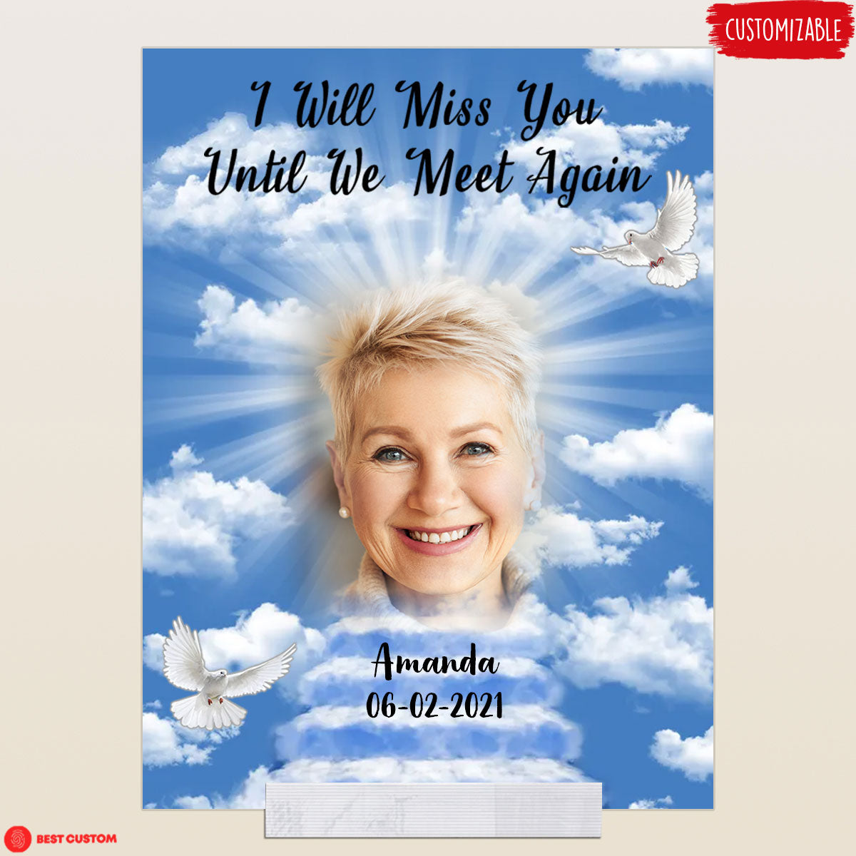 In Loving Memories Custom Photo Acrylic Plaque Memorial