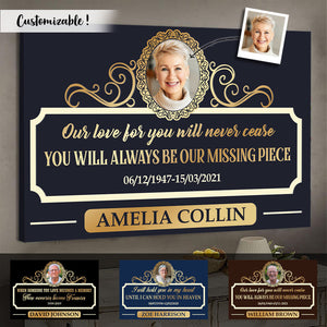 Memorial Upload Photo Elegant Style You Will Always Be Our Missing Piece Personalized Poster - Canvas banner-FB_23ec5055-0603-4795-8291-6add306ab378.jpg?v=1638428946