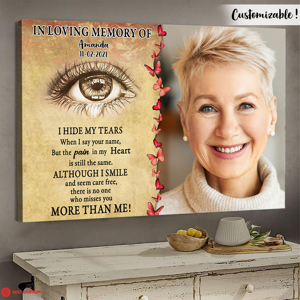 There Is No One Who Misses You More Than Me - Personalized Photo Canvas - Memorial