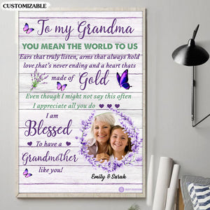 I Am Blessed To Have A Grandmother Like You - Personalized Photo Canvas - Gift For Grandma