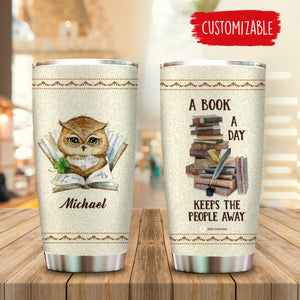 Book Tumbler, A Book A Day Keeps The People Away, Owl