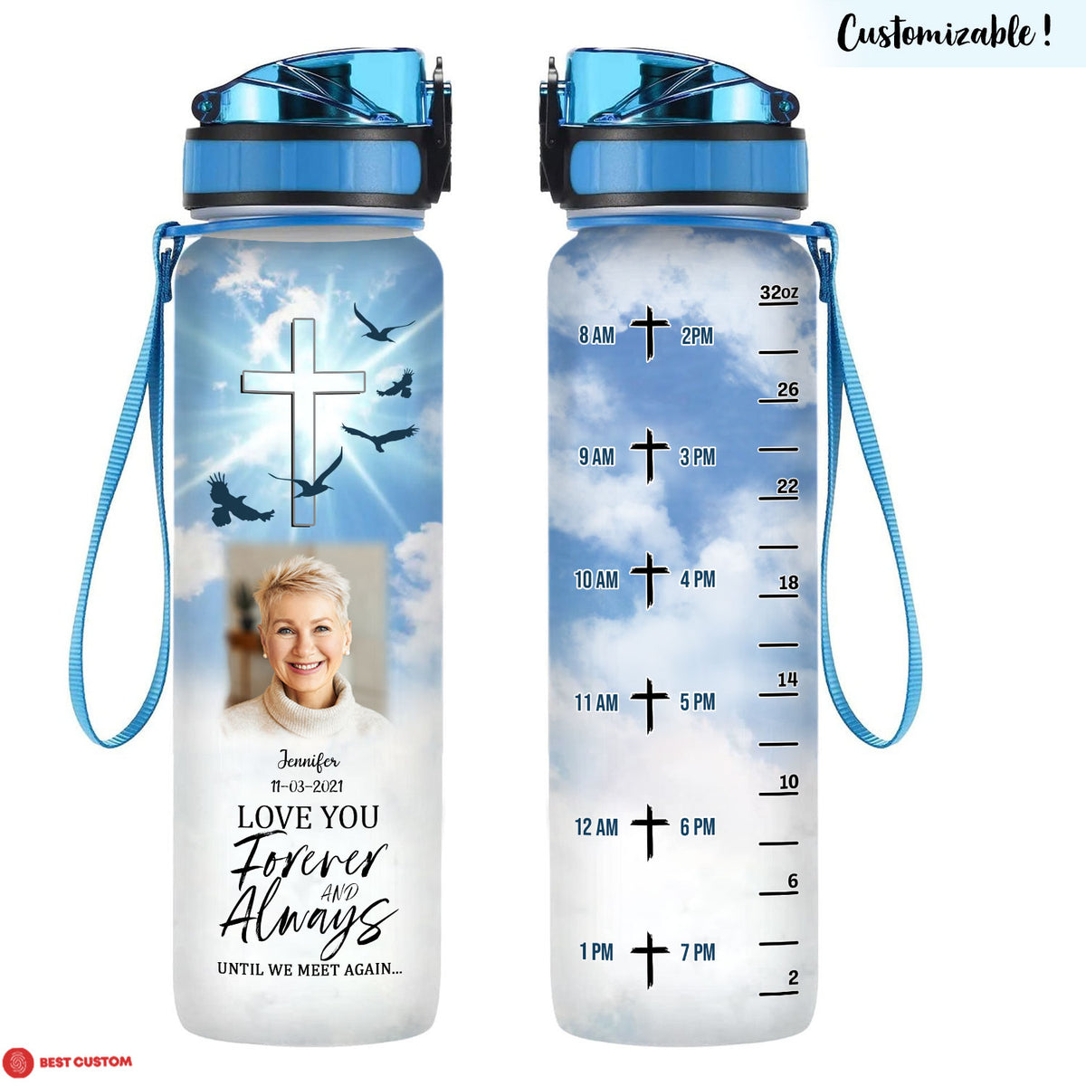Until We Meet Again Personalized Water Tracker Bottle Memorial