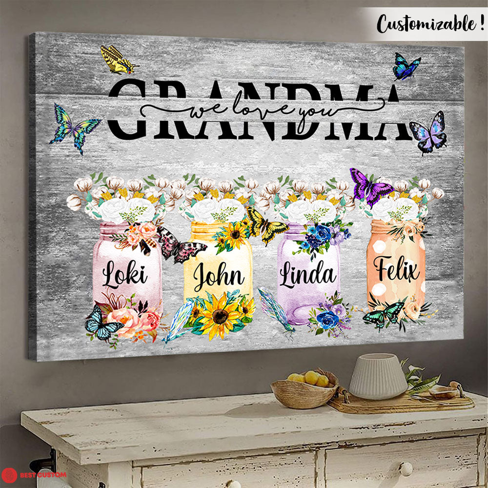 Grandma We Love You - Personalized Canvas - Gift For Grandma