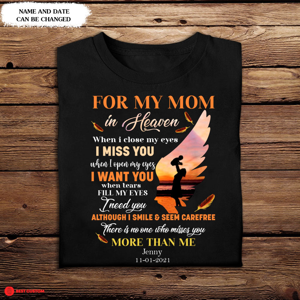 For My Mom In Heaven Personalized Apparel Memorial