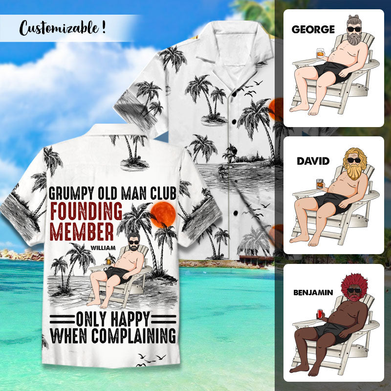 Grumpy Old Man Club Custom AOP Hawaiian Shirt Gift For Father