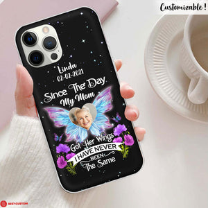 Since The Day Someone Got Wings - Personalized Photo Phone Case - Memorial