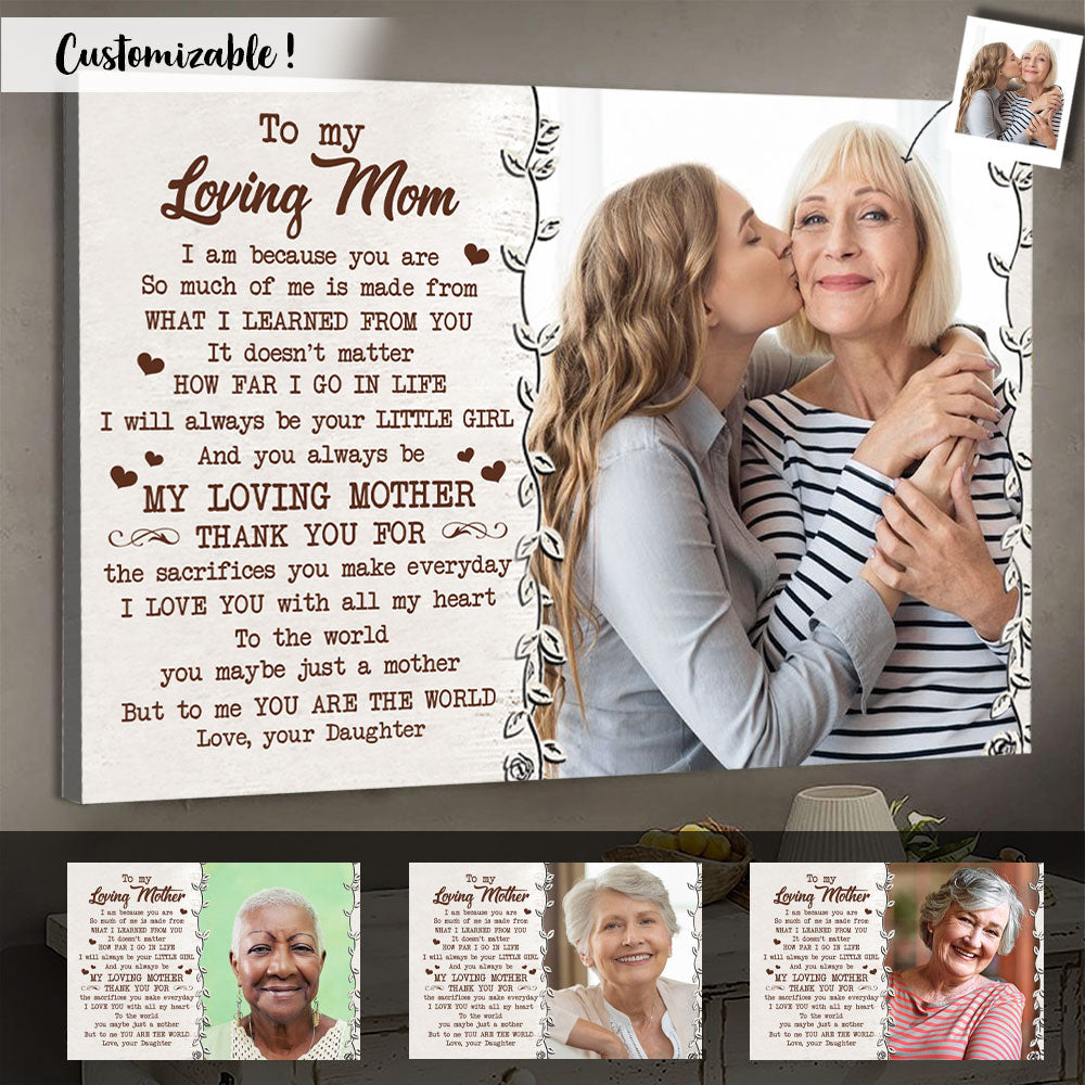 I Am Because You Are - Personalized Photo Canvas - Gift For Mom