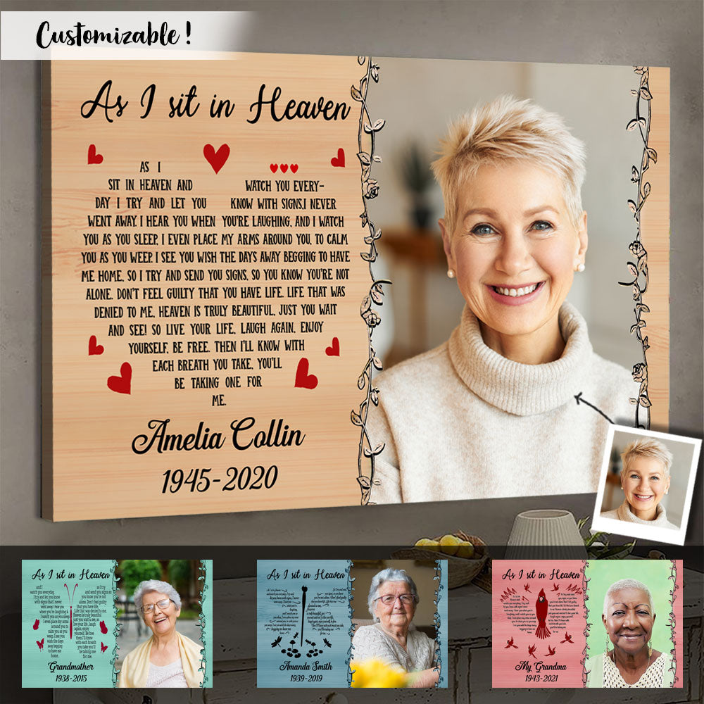 As I Sit In Heaven Vintage Branch Frame Memorial Upload Photo Artwork Personalized Poster - Canvas banner-FB_8d7b6fec-9034-42ae-a0d7-7bd8428960b9.jpg?v=1639192787