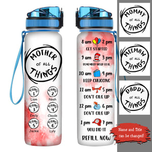 Mother Of All Things - Personalized Water Tracker Bottle - Gift For Mom