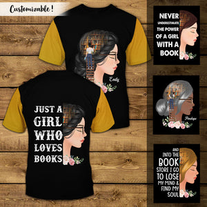 Book Personalized 3D All Over Print Shirt, The Power Of A Girl With A Book