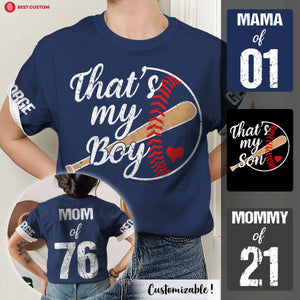 That's My Boy Baseball Mom - Personalized 3D All Over Print Shirt - Gift For Mom