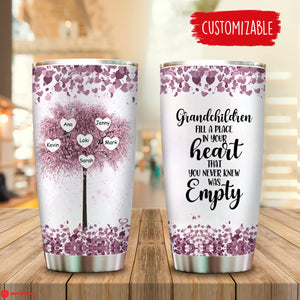 Grandchildren Fill A Place In Your Heart - Personalized Tumbler - Gift For Grandma