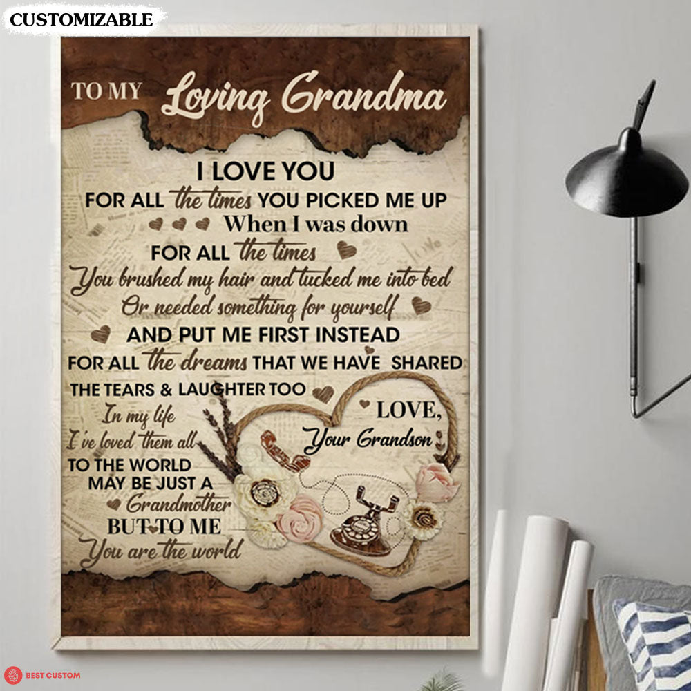 I Love You For All The Times - Personalized Canvas - Gift For Grandma