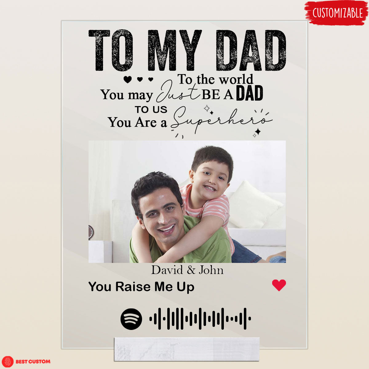 You Are A Superhero Custom Photo Acrylic Plaque Gift For Father