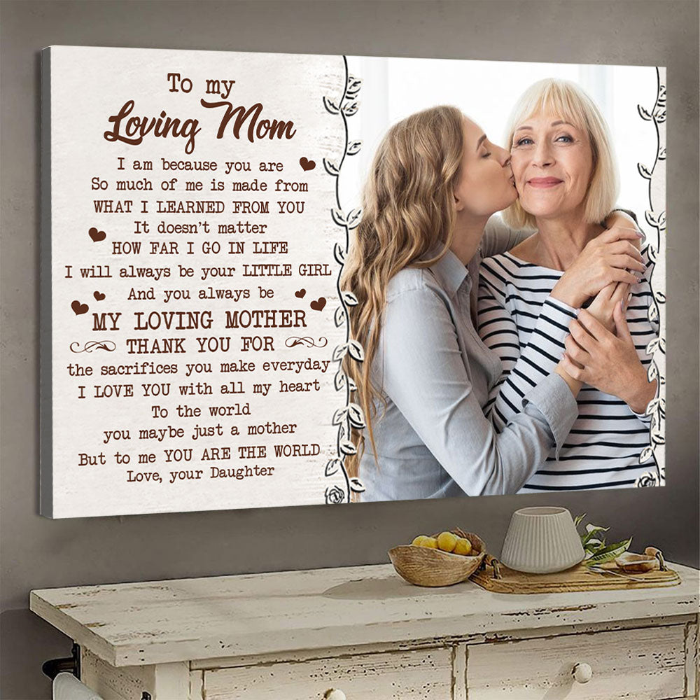 I Am Because You Are - Personalized Photo Canvas - Gift For Mom