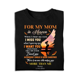 For My Mom In Heaven Personalized Memorial shirt