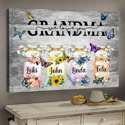 Grandma We Love You - Personalized Canvas - Gift For Grandma
