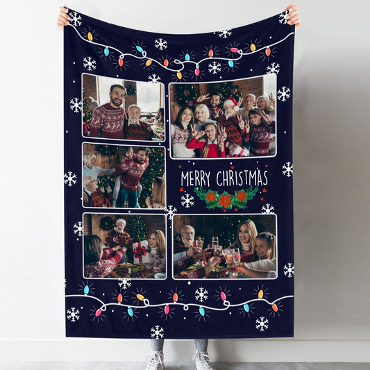 Merry Christmas Collage Photo Fairy Light Bulb Snowflake Upload Photo Family Personalized Blanket banner-GG_3dddb346-2796-4138-a52c-2bbbebfd1c5a.jpg?v=1634545821