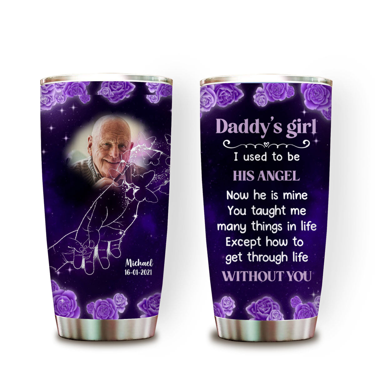 Life Without You - Personalized Photo Tumbler - Memorial