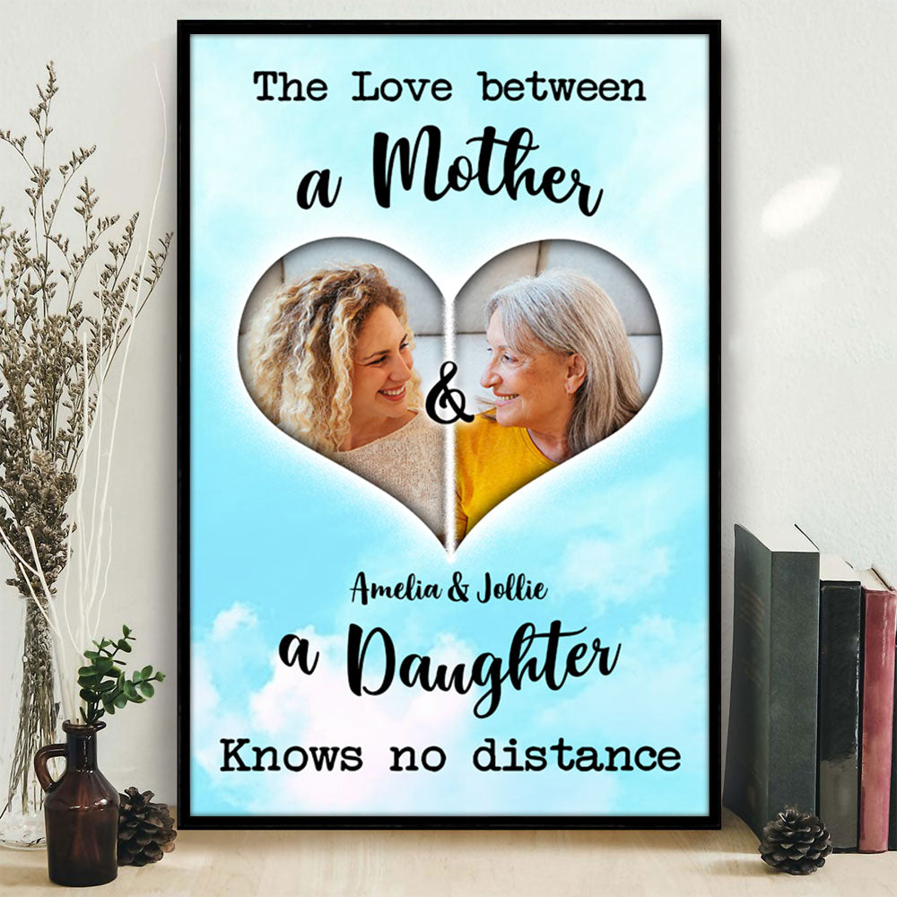No Distance Mother And Daughter - Personalized Photo Canvas - Gift For Mom