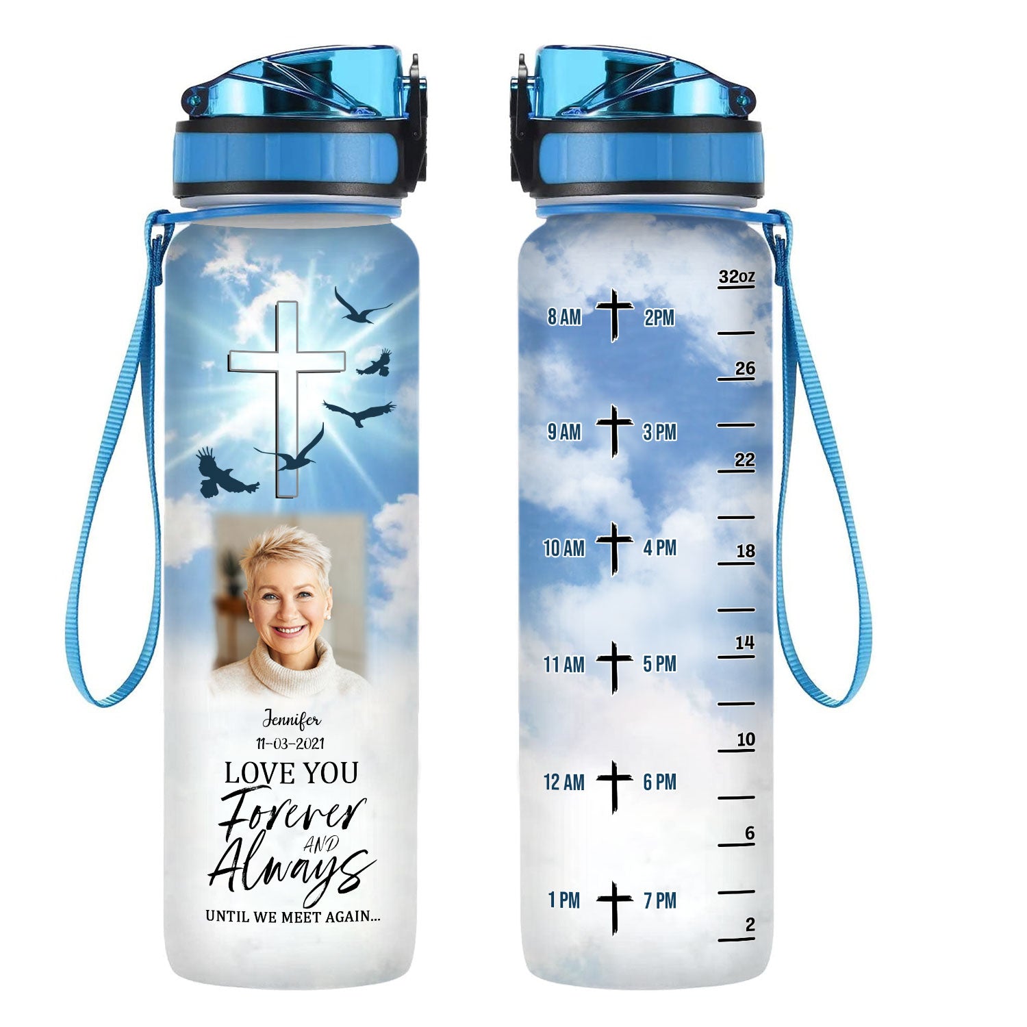 Until We Meet Again Personalized Water Tracker Bottle Memorial