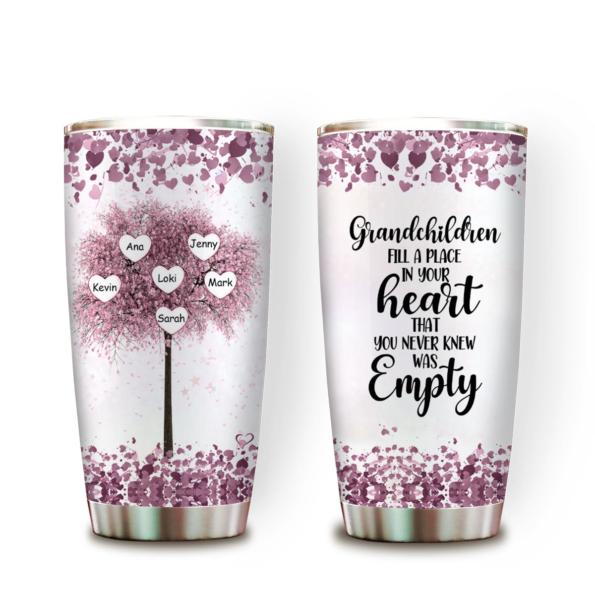 Grandchildren Fill A Place In Your Heart - Personalized Tumbler - Gift For Grandma