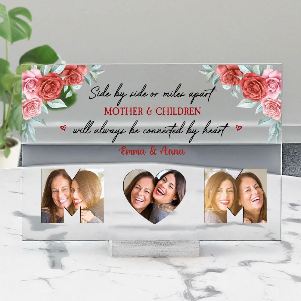 We Love You Mom Custom Photo Acrylic Plaque Gift For Mom